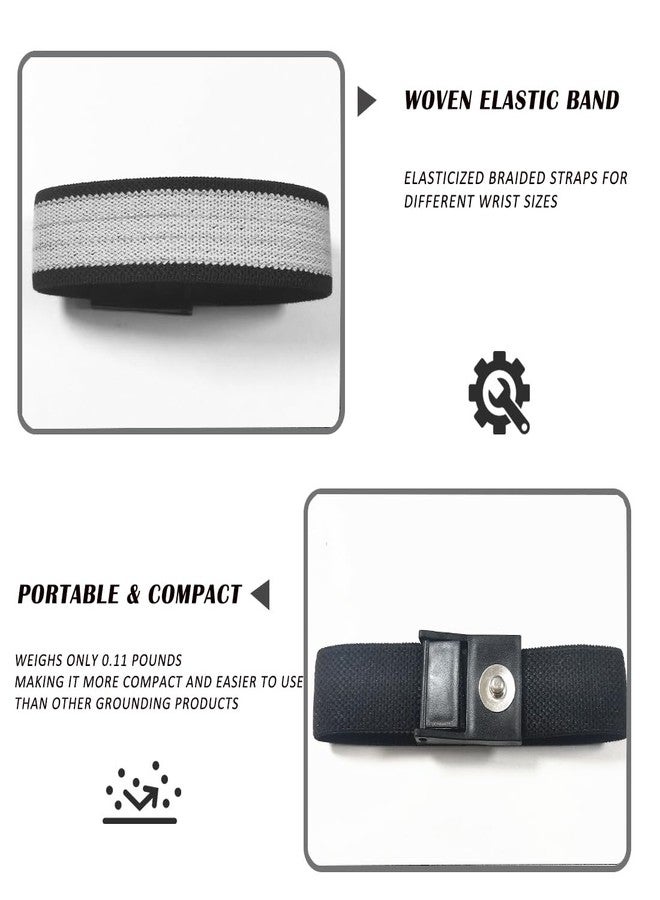 LAXVAPIU Grounding Wristband Grounding Bracelet Wrist Straps for Pain Relief Sleep Earth Connected Therapy Wrist Band with 15ft Cord - Image 2